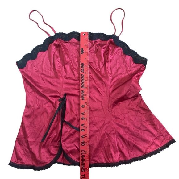 Vintage Petra Fashions Women’s‎ Pajama Set Two Piece Red and Black Lace Womens L - Picture 6 of 11